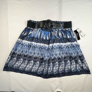B Wear - Women’s Belted Skirt - Size 7 - Blue and White - NWT